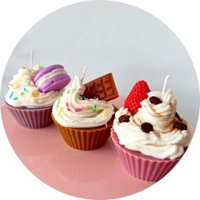 Velas en tipo cupcake