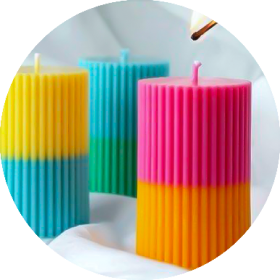 Velas en mosaicos y capas